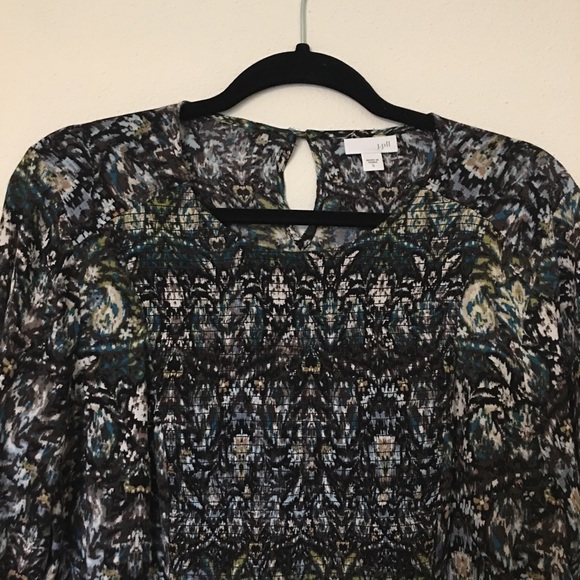 J Jill multicolor long sleeve blouse shirt - Picture 4 of 8